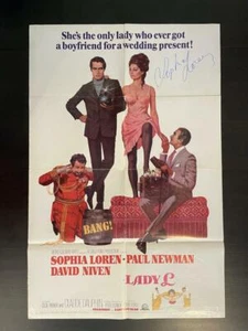 SOPHIA LOREN SIGNED AUTOGRAPH LADY L ORIGINAL FS POSTER ONE SHEET w/ PAUL NEWMAN - Picture 1 of 4