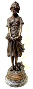 Jean Baptiste Germian 19C French Bronze Statue Girl Broken Jar ' LOST VIRGINITY - Picture 1 of 8