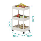 3/4/5Tier Vegetable Rack Fruit Storage Kitchen Utility Basket Trolley Cart Wheel