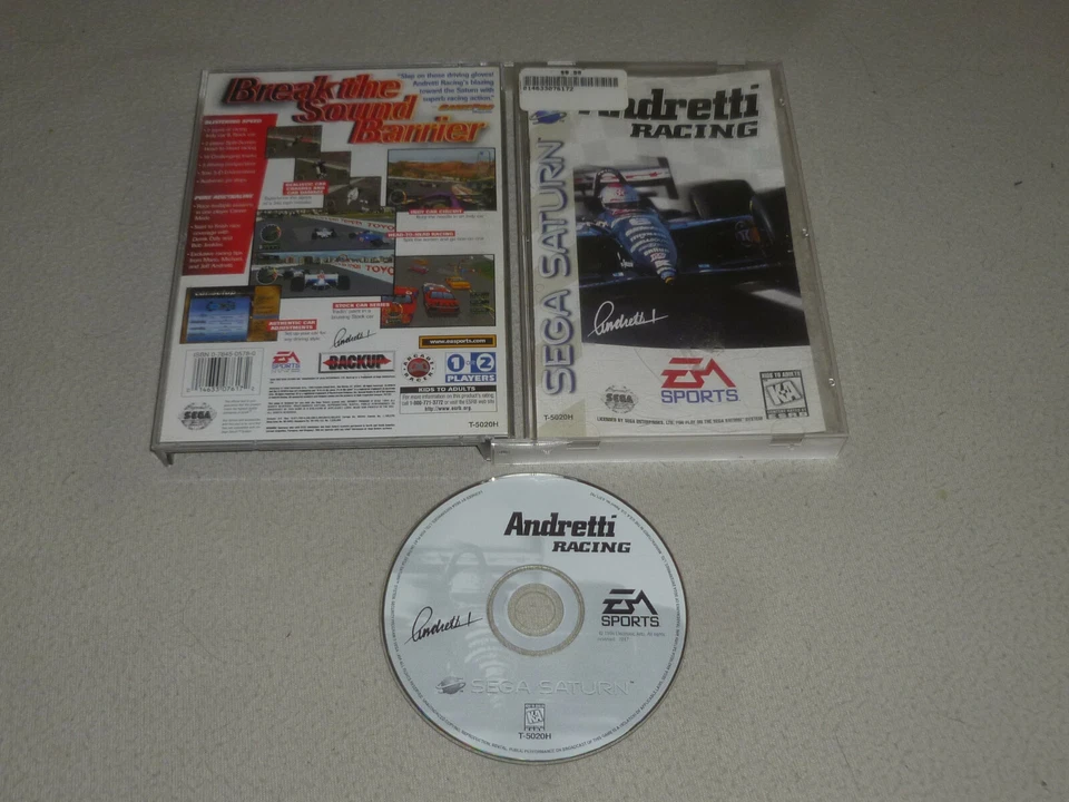 BOXED SEGA SATURN VIDEO GAME ANDRETTI RACING COMPLETE W CASE & MANUAL EA SPORTS  - Image 1 of 1