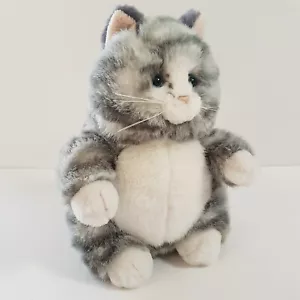 Russ PRUDENCE Tabby Cat Kitten 21cm Grey White Plush Cat Stuffed Animal Pet Toy - Picture 1 of 11