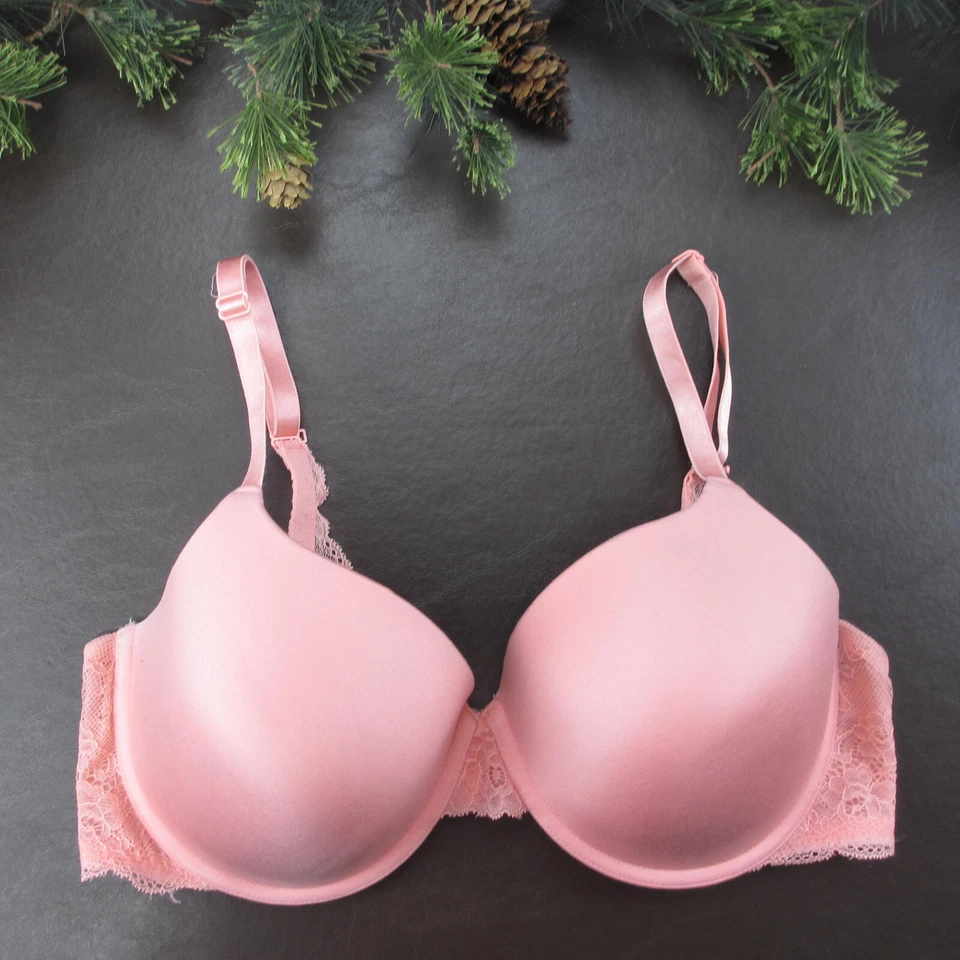 Sujetador Gilligan & O'Malley 36D Rosa Encaje Con Aros Acolchado Cierre Ajustable Espalda Foto 1 de 4