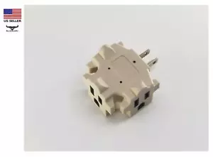 Adaptador divisor de 3 vías BEIGE tres clavijas tierra triple grifo toma de pared - Imagen 1 de 3