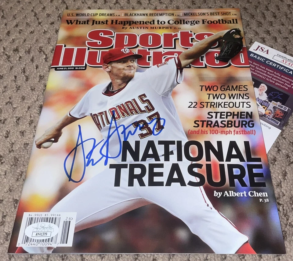 STEPHEN STRASBURG SIGNED SPORTS ILLUSTRATED JSA AUTOGRAPH NATIONALS BASEBALL - Image 1 of 1