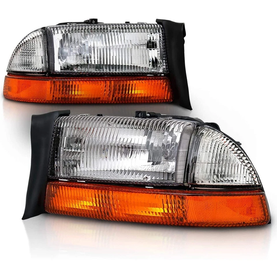 For97-04 道奇 Durango Dakota OE 风格车头灯 + 琥珀色转向信号转角灯 — 第 1/1 张图片