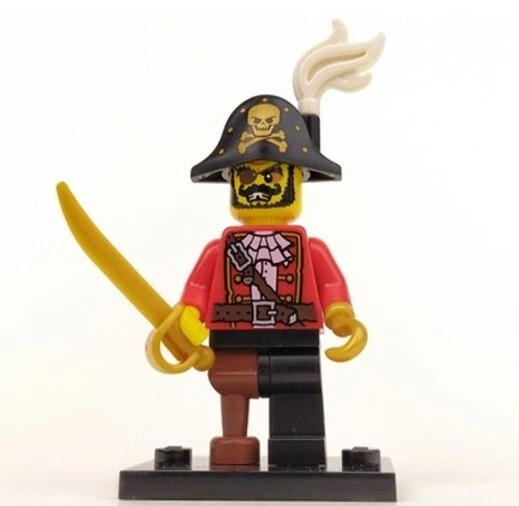 NEW LEGO Series 8 PIRATE CAPTAIN MINIFIG SET 8833 sword red minifigure figure - Image 1 of 1