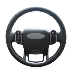 Black Leather Handsewing Car Steering Wheel Cover for Land Rover Range Rover - Picture 1 of 14