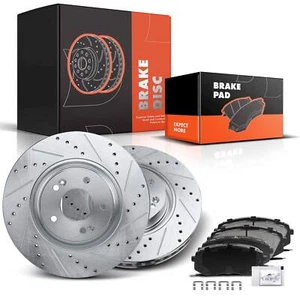 Front Drilled Brake Rotor & Brake Pad for Hyundai Sonata 2015 Tucson 2015-2017 - Picture 1 of 8