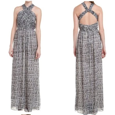 Shoshanna шелк макси длиной открытый назад коктейльное платье размер 0 - Изображение 1 из 4