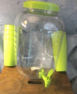 Plastic Beverage Mason Jar Dispenser with Spout and 8 Cups Green - Picture 1 of 10