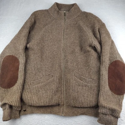 Cabelas Wool Jacket Brown Elbow Patches HEAVY Gore Wind Stopper Lined Large Tall - Image 1 of 4