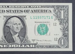 Billete de dólar 2017-A con una serie muy elegante todo "extraño" # L 11557171 ¡G!! - Imagen 1 de 3