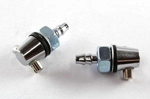 CHROME WINDSCREEN WASHER JETS 5MM HOLE (5MM HOSE) TWIN SPRAY BOLT ON - PAIR - Picture 1 of 7