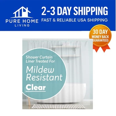 72x72 Shower Curtain Liner – Waterproof & Stain Resistant with Magnetic Closure - Image 1 of 4