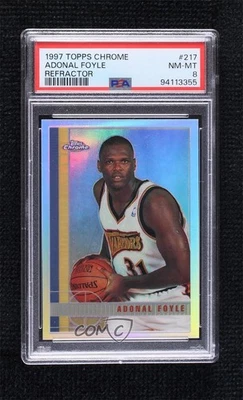 1997-98 Topps Chrome Refractor Adonal Foyle #217 PSA 8 Rookie RC - Image 1 of 2