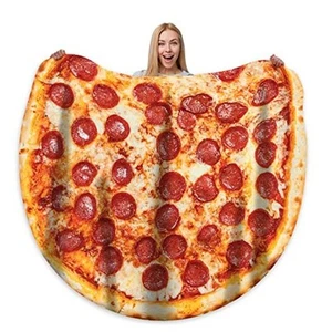 Pizza Blanket Adult Kdis Size Double Sided Funny Realistic Food 80 inches Red - Picture 1 of 7