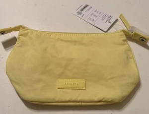 Athleta All About Small Cosmetic Pouch Light Yellow Makeup Bag - Picture 1 of 13