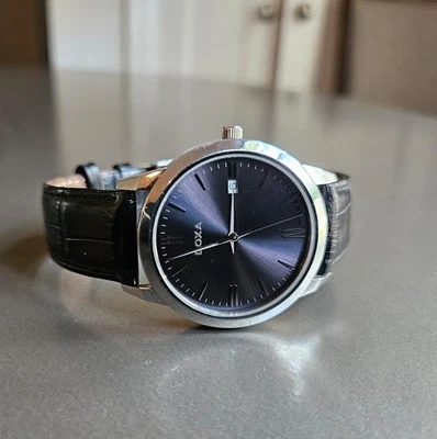 Doxa Slim Line Classic, Stylish 39mm Black Leather Swiss Made Watch; Rare Beauty - Image 1 of 4