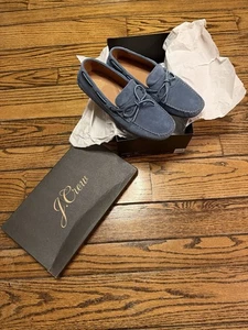 Mocasines de conducción J Crew Kenton para hombre azul gamuza cuero 9,5 ¡Nuevos!! - Imagen 1 de 6