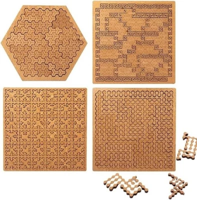 Fractal Tray Puzzles, Hard Difficult Wooden Jigsaw Puzzles for Adults Kids AU~ - image 1 of 4