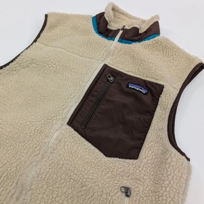 Patagonia Classic Retro-X Vest Mens Medium Brown Tan Deep Pile Fleece Fall 2014 - Image 1 of 4