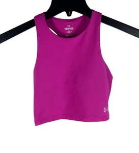 Under Armour Girls Motion Crop Tank Size YSM Pink NEW - Picture 1 of 8