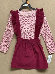 NWT Carters Toddler Girls 2 Piece Sets Skirt & Top Outfits Size-4T Ruffle Pink - Picture 1 of 13