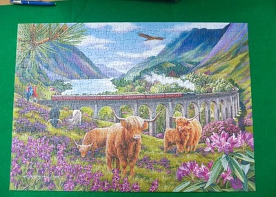Complete HOP Big 500 Piece Jigsaw "Glenfinnan Ladies" (Highland Cattle) - Image 1 of 4