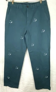 Brooks Brothers Pants Men 35x32 Khaki Green Advantage Chino Clark Birds Preppy - Picture 1 of 14