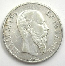 MEXICO ~ 1867-MO ~ SILVER PESO ~ EMPEROR MAXIMILIAN