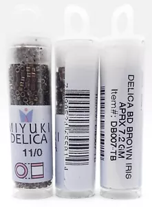 COLOR IS ROUND MYUKI BD BROWN IRIS APX 7.2 GM TUBE OF BEADS - Picture 1 of 2
