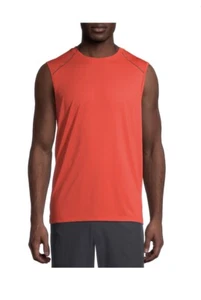T-Shirt Uomo Russell Active Senza Maniche Muscoli Dri-Power Rosso Arancione Small 34-36 - Foto 1 di 8
