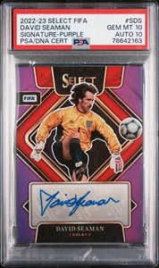 2022-23 Panini Select FIFA Purple Prizm /49 David Seaman Auto PSA 10 POP 2 GEM!! - Foto 1 di 5