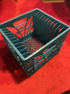 Record Vinyl Album Plastic Crate Slot Spectrum Milk Box Holder Display Vintage - Image 1 of 4