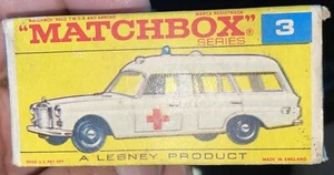 Vintage 1968 Matchbox/Lesney #3 Mercedes Benz "Binz" Ambulance, W/BOX - Picture 1 of 13