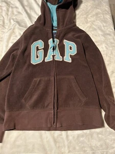 Girls brown & blue hooded jacket by Gap size 10 - Picture 1 of 3