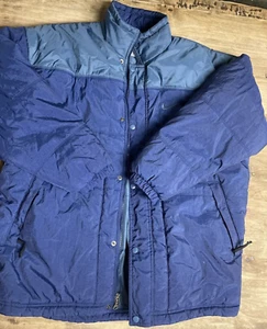 Vintage Nike Full Zip Puffer Jacket Blue Size Large Fits Like XL EUC - Picture 1 of 4