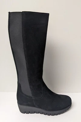 Botas de moda hasta la rodilla La Canadienne Toby, gamuza negra, para mujer 7 M Foto 1 de 4