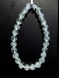 7mm Natural Clear White Blue” Feather ”Quartz Crystal Bracelet AAA - Picture 1 of 2