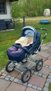 Hesba Kinderwagen mit Lammfell, 2in1, gebraucht, komfortabel, stabil, Lufträder - Bild 1 von 8
