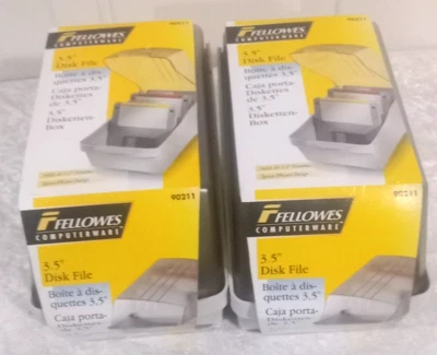 Fellowes 3.5" Floppy Disk File Storage Case Holds 40 Disks Diskette Lot of 2 - Image 1 of 4
