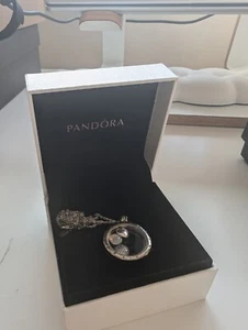 Pandora Silver Locket With 3 Charms, 20inch Chain And Box - Picture 1 of 1