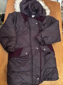 Rare Vtg Triple FAT Goose Purple Down Faux Fur Hood Puffer Parka Jacket Womens S - Picture 1 of 24