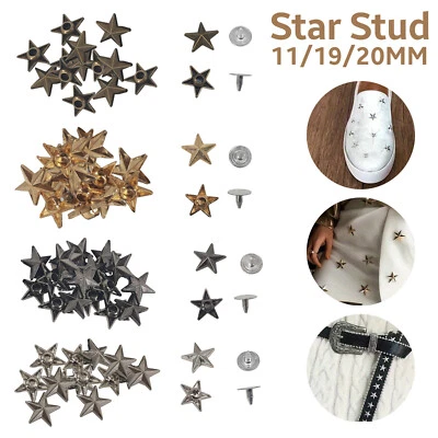 Stella Forma Borchie con Perni – 50/100pcs Ottone Rivetti per Pelle Denim Fai - Immagine 1 di 3