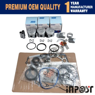 Rebuild Kit Full Gasket Kit Piston Ring Bearing Set For Kubota D722 STD  +0.5mm - Image 1 of 4