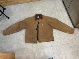 Vintage Carhartt Tan Dearborn Jacket Size 50 Tall Blanket Lined Distressed - Picture 1 of 8