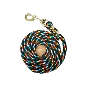 Horse Nylon poly round Lead Rope 80 inches with Silver Swivel Snap multi colored - Imagen 1 de 2