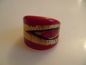 Ring from original Murano Glass Jewelry UNIQUE Handmade multicolour Size 20 - Picture 1 of 9