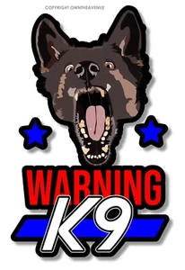 Warning K9 Support Police Blue Color Law Enforcement Vinyl Sticker Decal - Picture 1 of 1