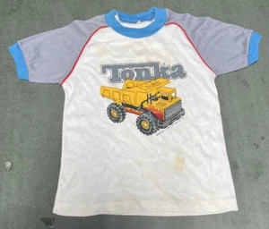 Tonka - Child's T-Shirt - White - Blue - Yellow - 1982 - Picture 1 of 6